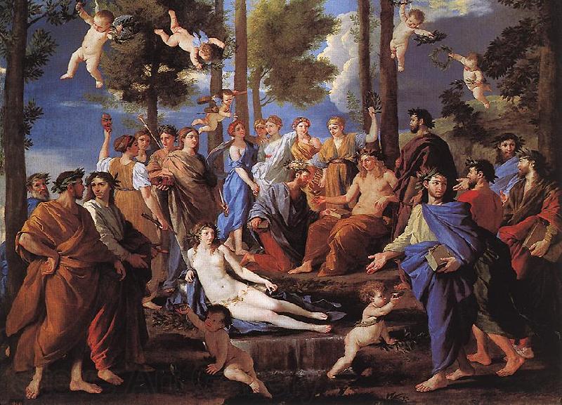 POUSSIN, Nicolas Apollo and the Muses (Parnassus) af